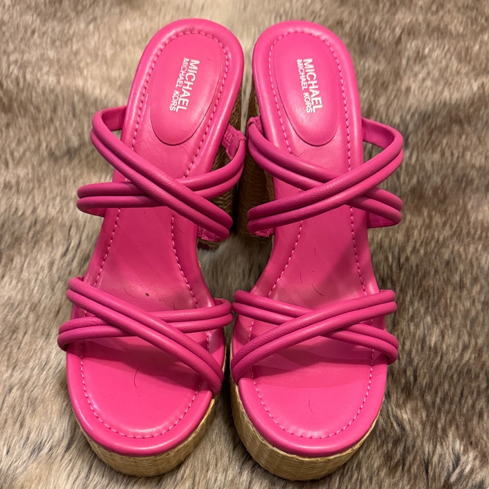 Michael Kors Fuchsia Wedge Sandals